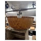 LG Handwoven Wicker Basket with Chevron Design
