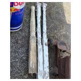 Three Distressed Wooden Columns