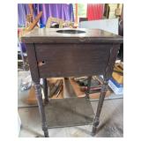 Wooden Washstand with Circular Cutout