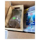 Items Including Hats, Glasses, and Tackle Box