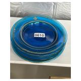 8 1/2" Blue Glass Plates