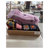 Handwoven Pink Wool Throw and Crochet Blanket