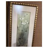 Framed Floral Print by E. Ryan, 15x29