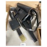 Black Leather Ammo Belt and Accessories