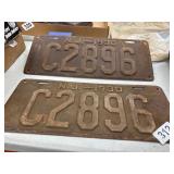 1930 New Jersey License Plates Pair