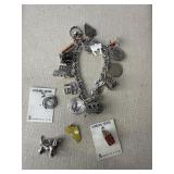 Sterling Silver Charm Bracelet Lot