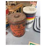 2 Vintage Metal Tins: Coffee and Flatware