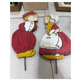 Painted Wooden Garden Decorations