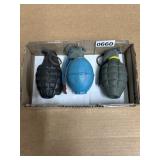 Three Metal Grenade Replicas