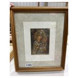 Framed Icon with Fine Silver & 24K Gold