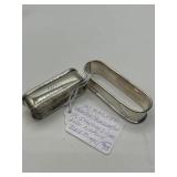 Two Sterling Silver Napkin Rings