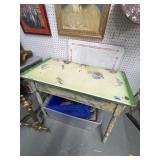 Hand-Painted Wooden Table, 40x30"