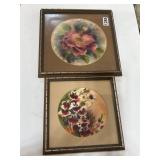 Two Framed Floral Watercolor Paintings