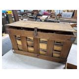 Vintage Wooden Crate with Inserts