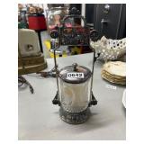 Silver-Plated Pickle Castor with Glass Jar