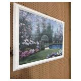 Framed Garden Landscape Painting 25x33