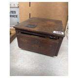 Antique Wood Card Holder, 12 Inches Wide