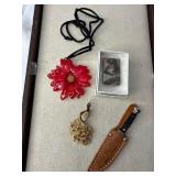 Jewelry and Knife Lot with Case