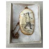 Walrus Bone Pendant with Chain