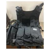 Tactical Black Utility Vest With Pouches