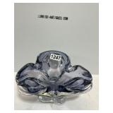 Blue and Clear Murano Glass Bowl