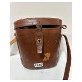 Leather Binocular Case With Binoculars