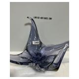 Blue Glass Abstract Decorative Bowl