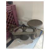 Iron Balance Scale with Weights