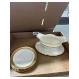 Lenox Porcelain Tableware Set with Gold Trim