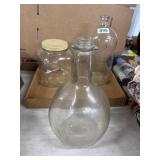 Three Glass Bottles, Tallest 16 Inches