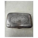 Engraved Metal Snuff Box, Dated 1866