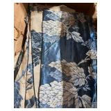 Old Curtains in Blue Floral Design