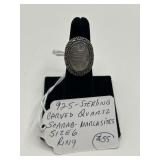 Sterling Silver Carved Quartz Ring