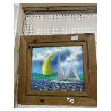 Daniel Bellaird enamel Framed Sailboat Artwork, 21