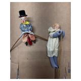 Two Vintage Circus Dolls with Props