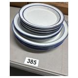 Dansk Plates With Blue Trim