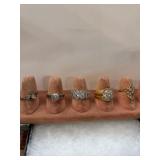5 Sterling Rings with Stones