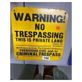 16-Inch Metal No Trespassing Sign