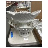 Two 13-Inch Limoges Porcelain Baskets