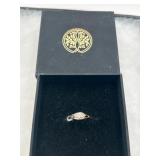 10K Gold Ring With White Sapphire and Diamond