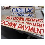 Cadillac Car Dealer Paper Signs Lot