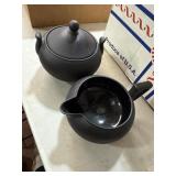 Wedgwood Black Basalt Creamer & Sugar Set