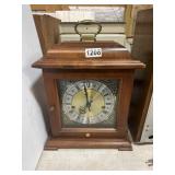 Wooden Mantel Clock With Brass Handle