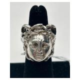 Sterling Silver Medusa Ring, Size 7.25