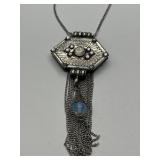 Moonstone and Crystal Pendant Necklace