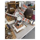 Wooden Decorative Windmill with Distress