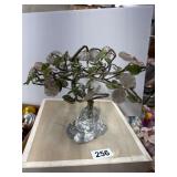 Wire Sculpture Tree with Glass Base