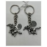 Sterling Silver Monmouth Park Key Fobs