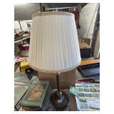 Brass Table Lamp With Pleated Shade