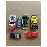Six Die-Cast Toy Cars